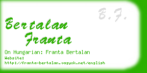 bertalan franta business card